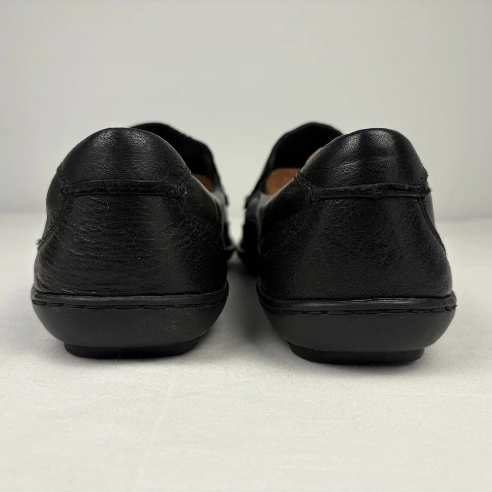 BORN Weston Soft Leather Slip On Moccasin Driving Shoes 10.5M Black EUC
